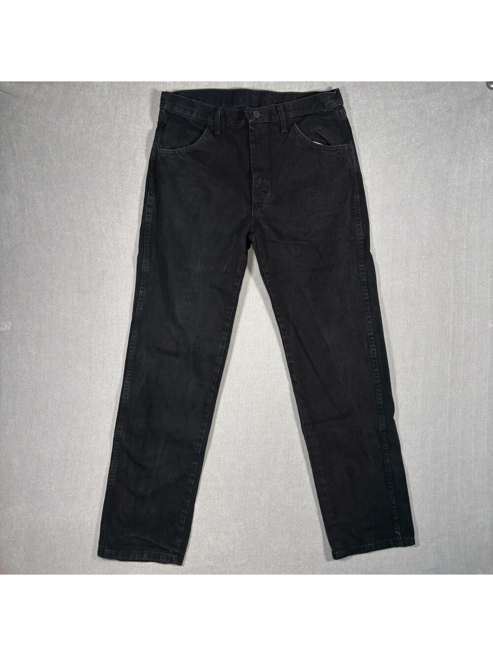 Rustler Mens Straight Leg Jeans Black Denim Workwear Size 32x32